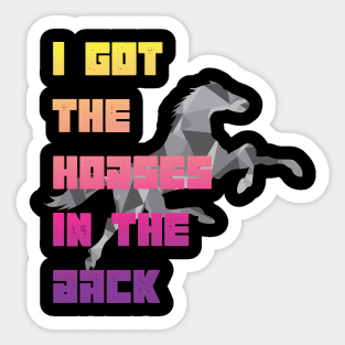 I Got The Horses In The Back Old Town Road funny country music Sticker